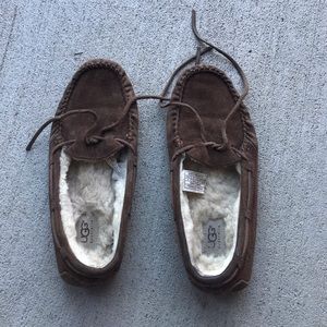 Brown UGG moccasins